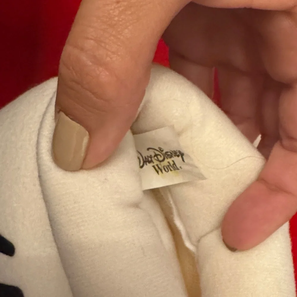 Disney White Plush Mickey Glove Mittens with Black Accents